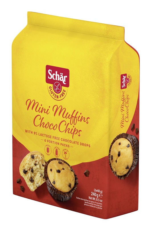 SCHAR MINI MUFFIN CHOCO CHIPS SENZA LATTOSIO 6 MONOPORZIONI DA 40 G - farmasorriso.com