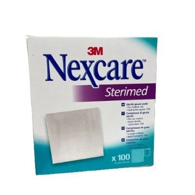 GARZA COMPRESSA STERIMED NEXCARE IN COTONE IDROFILO 20 FILI MULTILINGUAL 100 PEZZI - farmasorriso.com