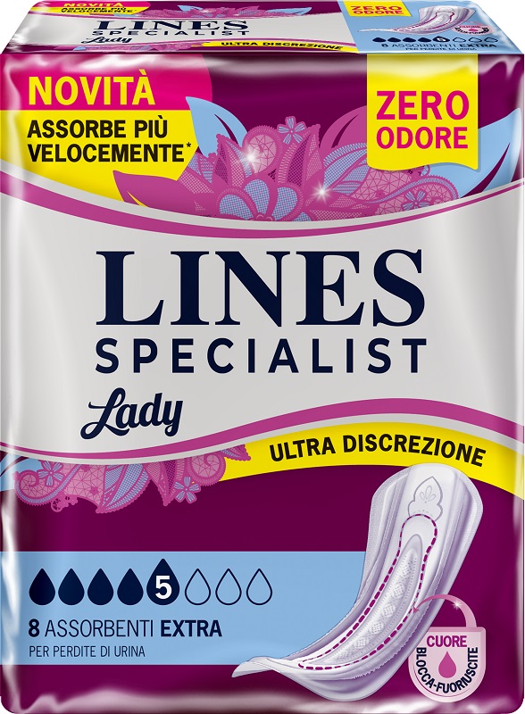 ASSORBENTI LINES SPECIALIST LADY EXTRA IPOALLERGENICI 8 PEZZI - farmasorriso.com
