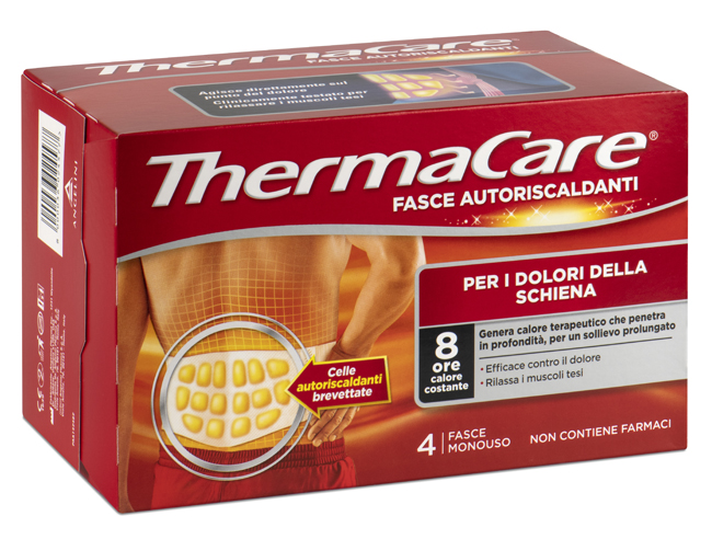 FASCIA AUTORISCALDANTE A CALORE TERAPEUTICO THERMACARE SCHIENA 4 PEZZI - farmasorriso.com