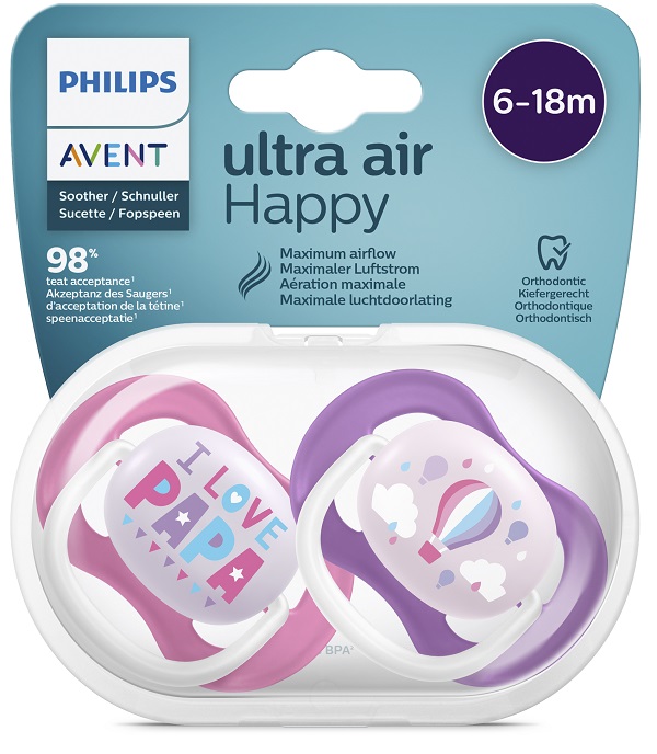 AVENT ULTRA AIR SUCCHIETTO PAPA/BALLOON FEMMINA 6-18 MESI 2 PEZZI - farmasorriso.com