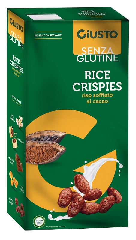 GIUSTO SENZA GLUTINE RICE CRISPIES CACAO 250 G - farmasorriso.com