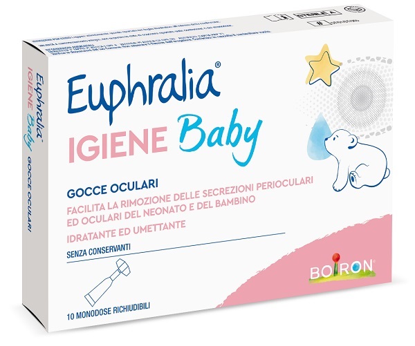 GOCCE OCULARI EUPHRALIA IGIENE BABY 10 MONODOSE RICHIUDIBILI X 0,5 ML - farmasorriso.com