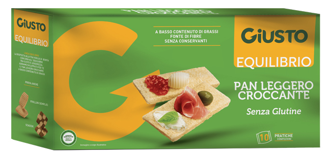 GIUSTO EQUILIBRIO SENZA GLUTINE PAN LEGGERO CROCCANTE 250 G - farmasorriso.com