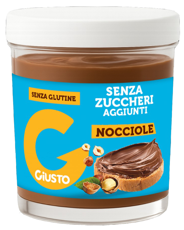 GIUSTO SENZA ZUCCHERO CREMA GIANDUIA NOCCIOLE 200 G - farmasorriso.com