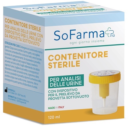 CONTENITORE URINA SOTTOVUOTO DA 120 ML SOFARMAPIU' - farmasorriso.com