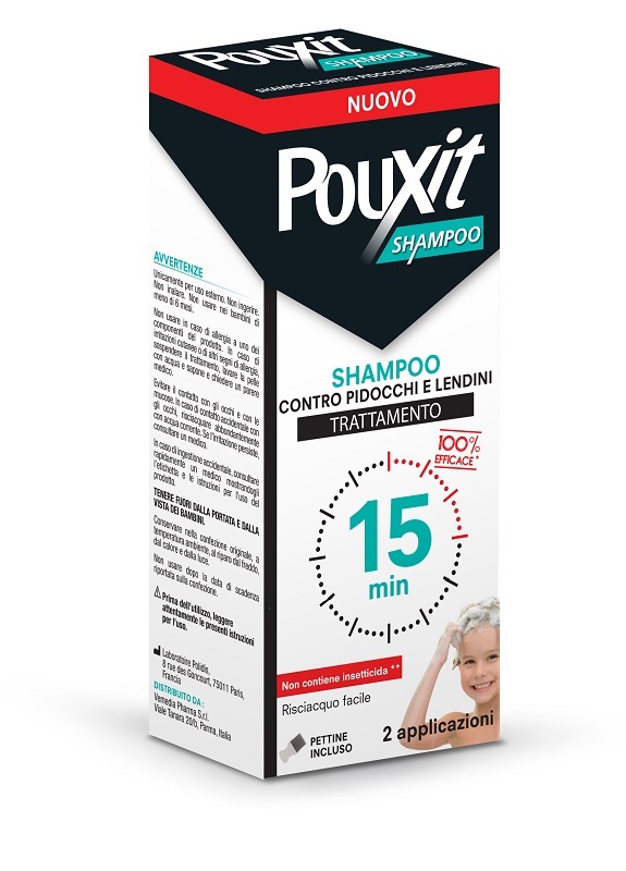 SHAMPOO CONTRO PIDOCCHI E LENDINI POUXIT TRATTAMENTO CON PETTINE INCLUSO 200 ML - farmasorriso.com