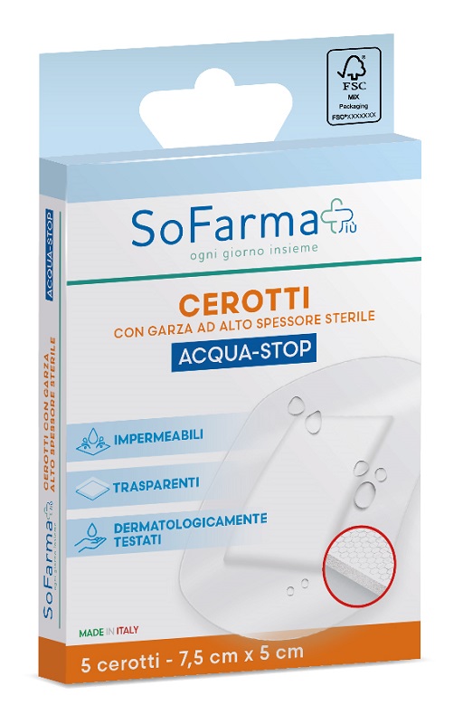 CEROTTO ACQUASTOP 7,5X5 CM 5 PEZZI SOFARMAPIU' - farmasorriso.com