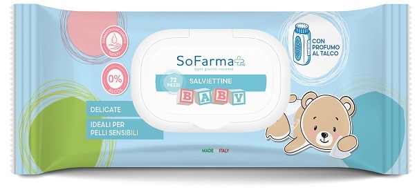 SALVIETTINE BABY TALCO 72 PEZZI SOFARMAPIU' - farmasorriso.com