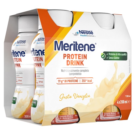 MERITENE DRINK VANIGLIA 4 PEZZI DA 200 ML - farmasorriso.com