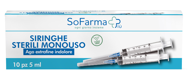 SIRINGA STERILE 5ML GAUGE 23 10 PEZZI SOFARMAPIU' - farmasorriso.com