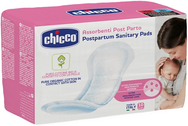 CHICCO ASSORBENTI POSTPARTO BIO COTONE 10 PEZZI - farmasorriso.com