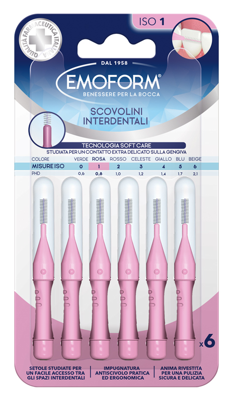 EMOFORM SCOVOLINO ISO 1 ROSA 6 PEZZI - farmasorriso.com