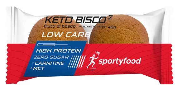 SPORTYFOOD KETO BISCO2 AI FRUTTI DI BOSCO 40 G - farmasorriso.com